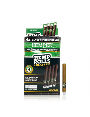 Hemper Mini Size  Hemp Rolls + Glass...