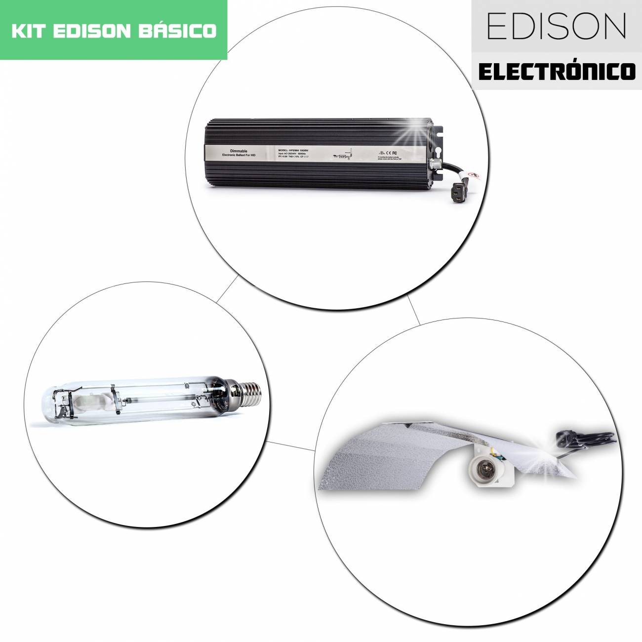 Kit Eléctrico Edison HID 1000W Arco Dual